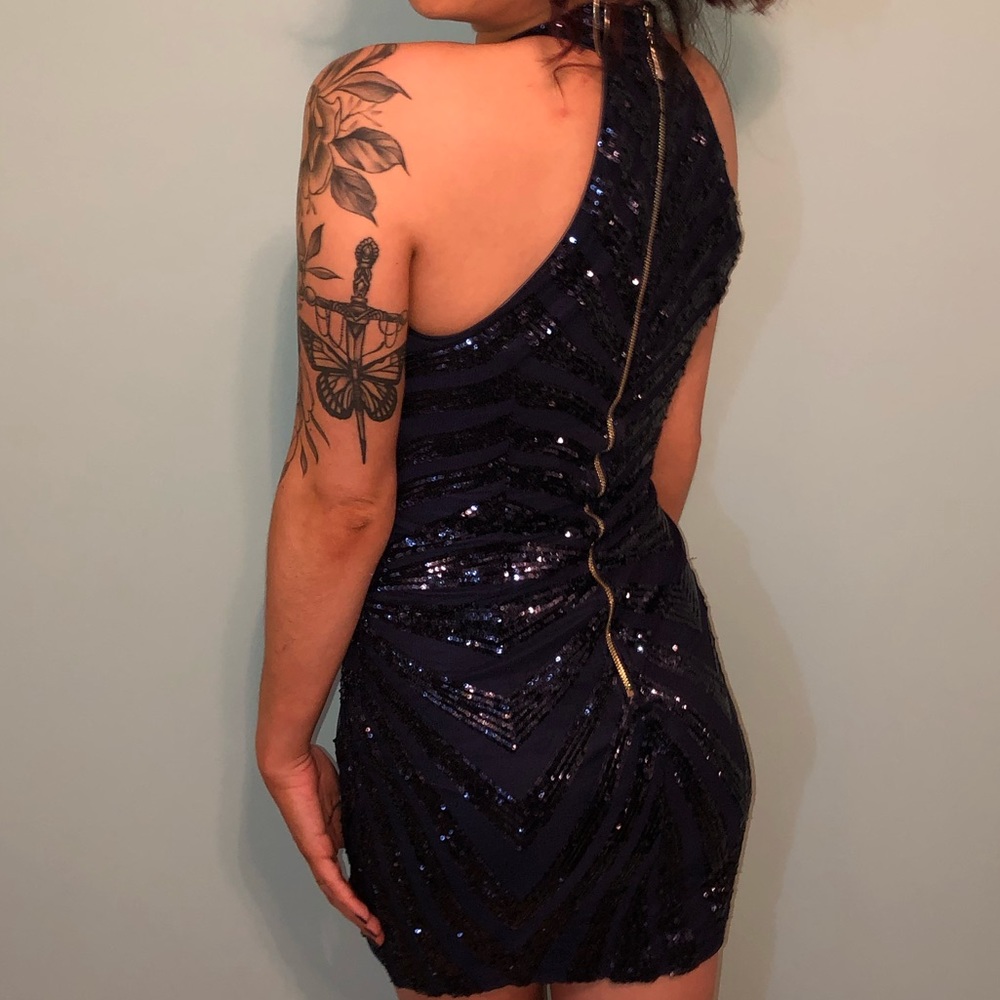Navy sparkly mini dress